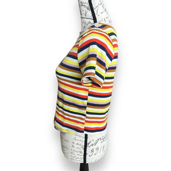 Le Lis Striped Ribbed Crop Top Multicolor Medium - Picture 5 of 7